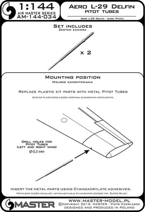 Master AM-144-034 Aero L-29 Delfin - Rurki Pitota 1/144 – immagine 3