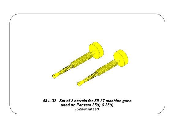 Aber 48L-32 Set of 2 Barrels for ZB 37 machine guns [used on Pz.35/38(t)] 1/48 – Bild 2
