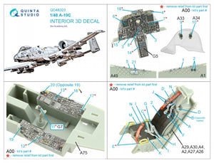 Intérieur imprimé en 3D et coloré sur papier décalcomanie Quinta Studio QD48323 A-10C (Academy) 1/48  – image 2