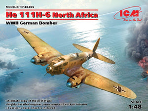 ICM 48265 He 111H-6 Afrique du Nord, bombardier allemand de la Seconde Guerre mondiale, échelle 1/48