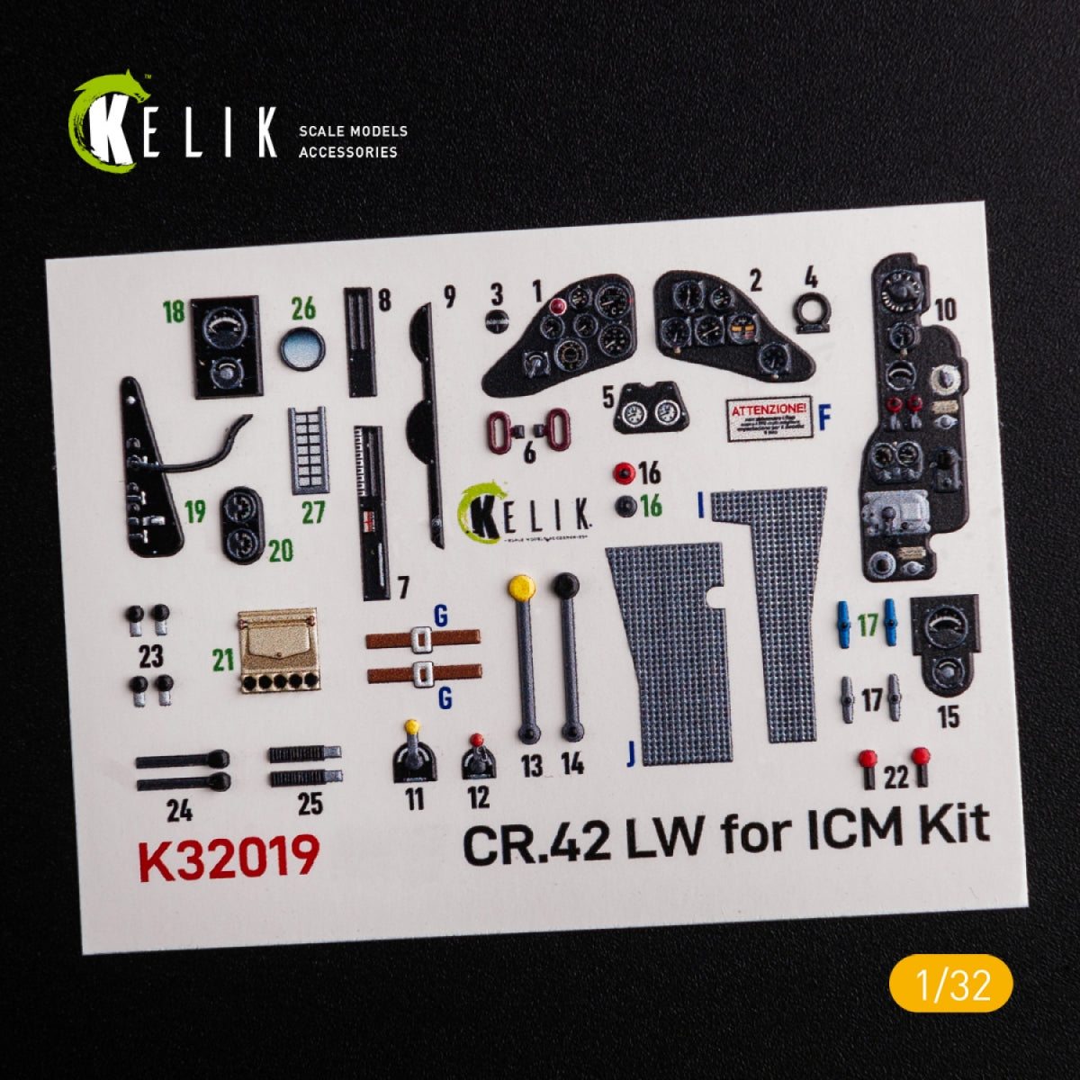 KELIK K32019 CR.42 LW - Interior 3D Decal for ICM kit 1/32 – image 2