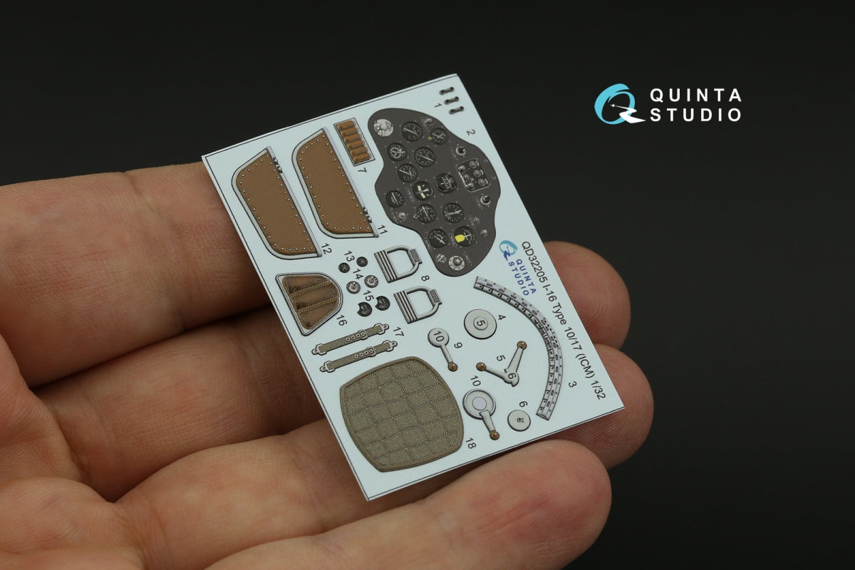 Quinta Studio QD32205 I-16 Type 10/17 3D-Printed coloured Interior on decal paper (ICM) 1/32 – immagine 12