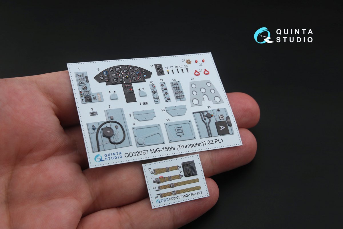Quinta Studio QD32057 MiG-15bis 3D-Printed &amp;amp; coloured Interior on decal paper (for Trumpeter kit) 1/32 – immagine 3