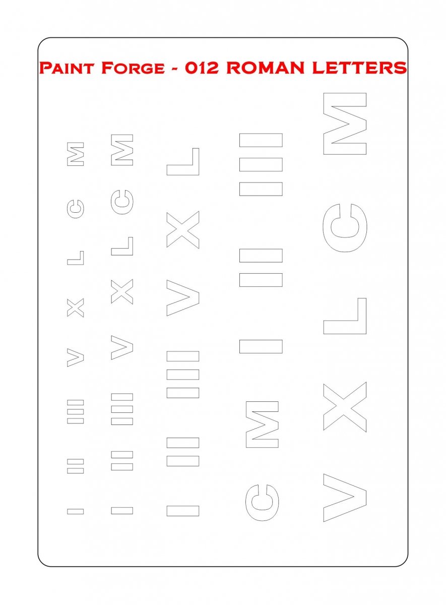 Paint Forge PFST012M STENCIL - ROMAN LETTERS – image 2