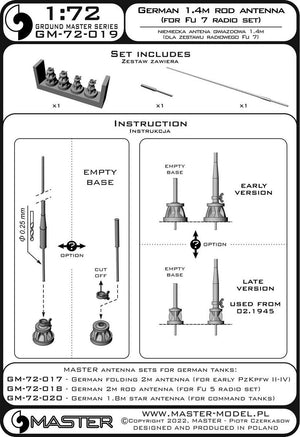 Master GM-72-019 German WWII 1,4m rod antenna (for Fu 7 radio set) (1pc) 1/72 – immagine 7