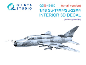 Quinta Studio QDS-48480 Su-17M4/Su-22M4 3D-Printed &amp;amp; colored Interior on decal paper (Hobby Boss) (Small version) 1/48