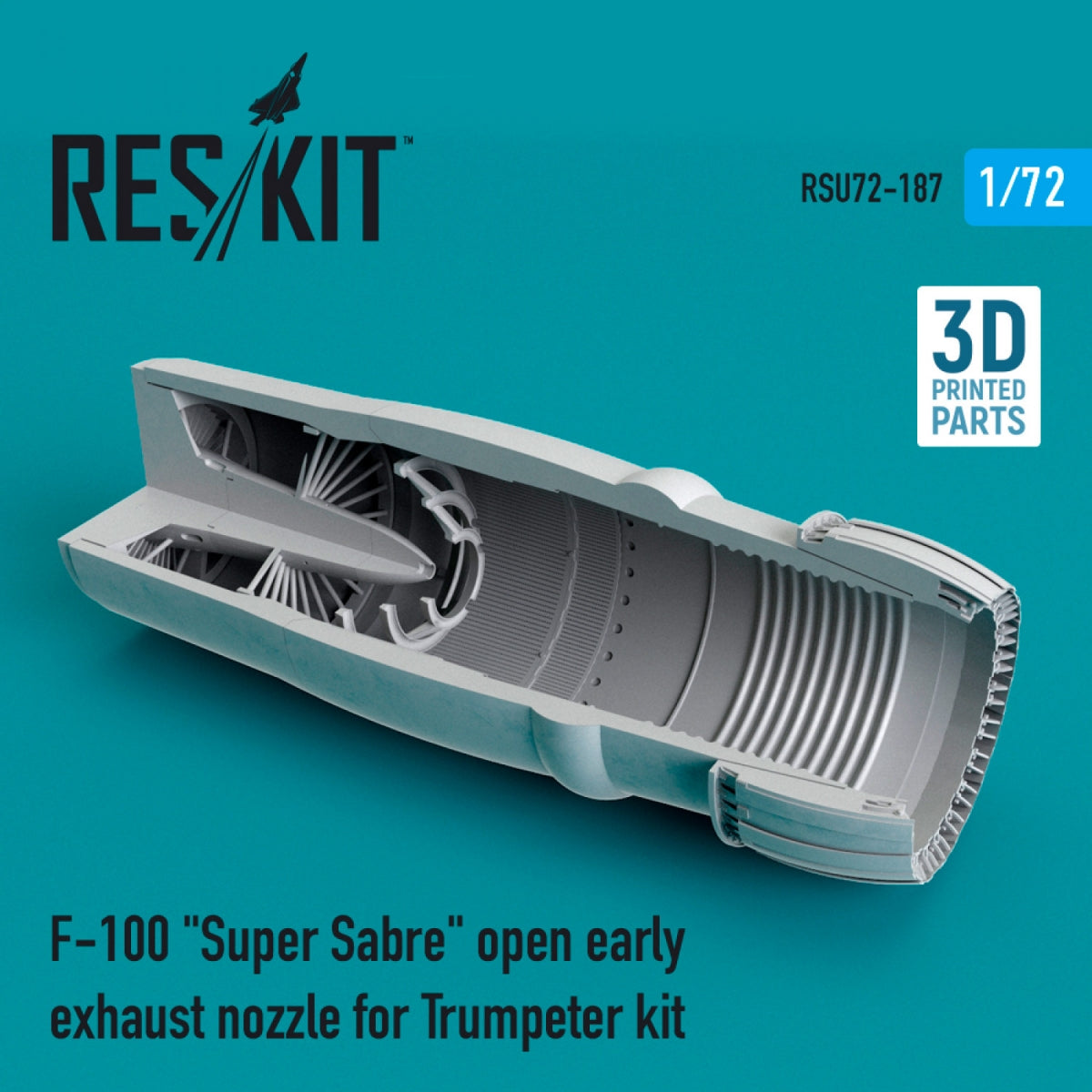 RESKIT RSU72-0187 F-100 « SUPER SABER » TUYÈRE D&amp;#39;ÉCHAPPEMENT OUVERTE (VERSION RAPIDE) POUR MAQUETTETER 1/72 – image 2