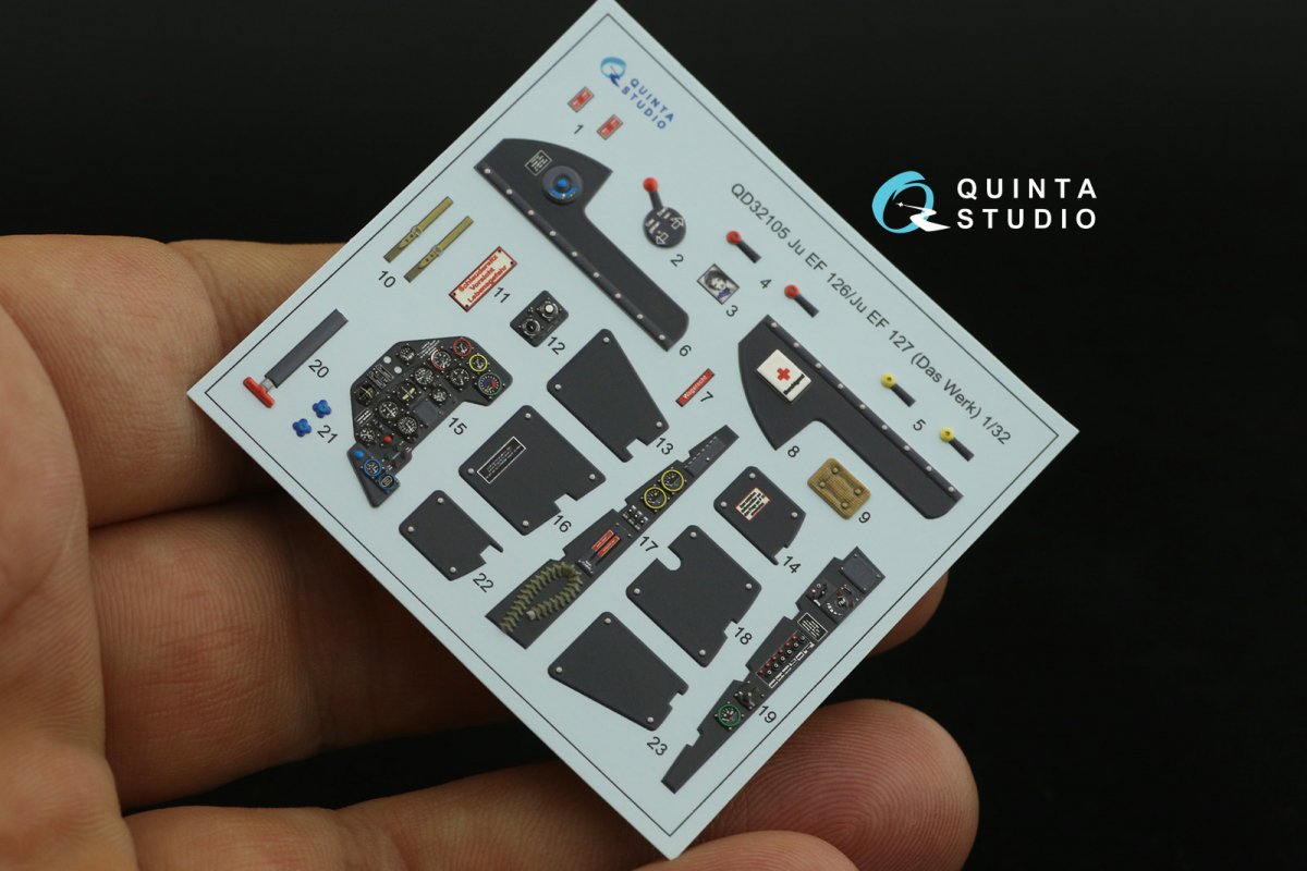 Quinta Studio QD32105 Ju EF 126/EF 127 3D-Printed &amp;amp; colored Interior on decal paper (Das Werk) 1/32 – image 9