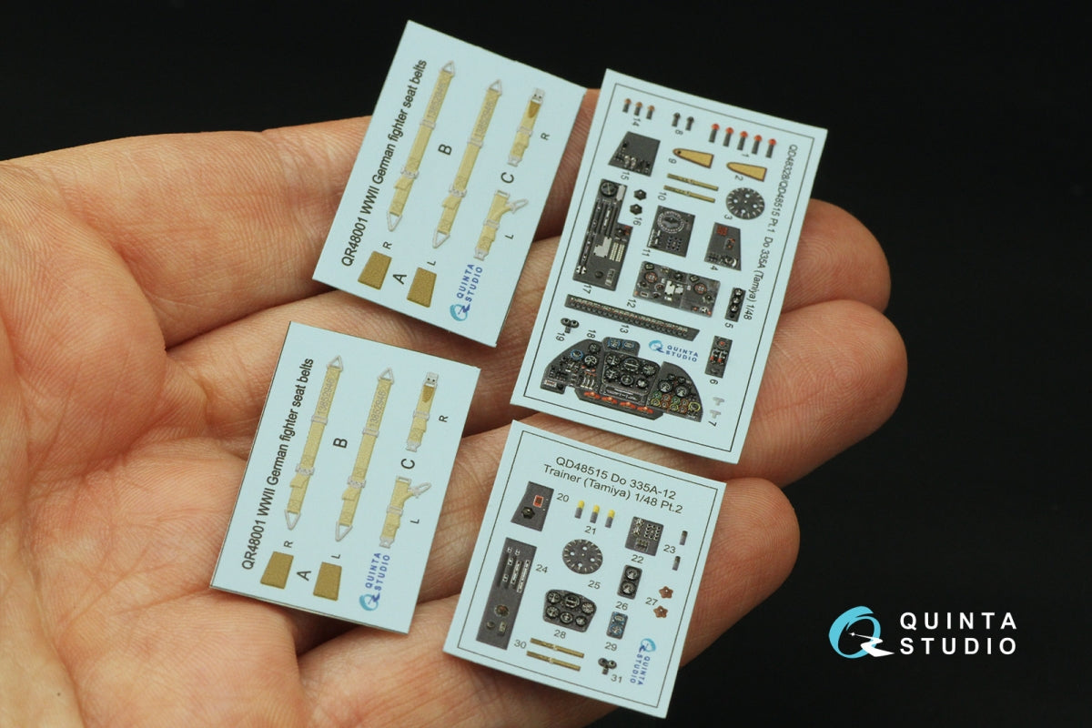 Quinta Studio QD48515 Do 335A-12 Trainer 3D-Printed &amp;amp; colored Interior on decal paper (Tamiya) 1/48 – image 3