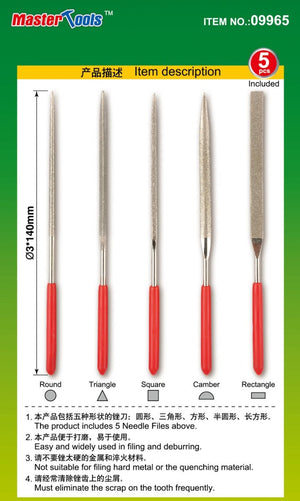 Trumpeter 09965 Assorted diamond files set (Grit size:150#)-3*140mm – imagen 3