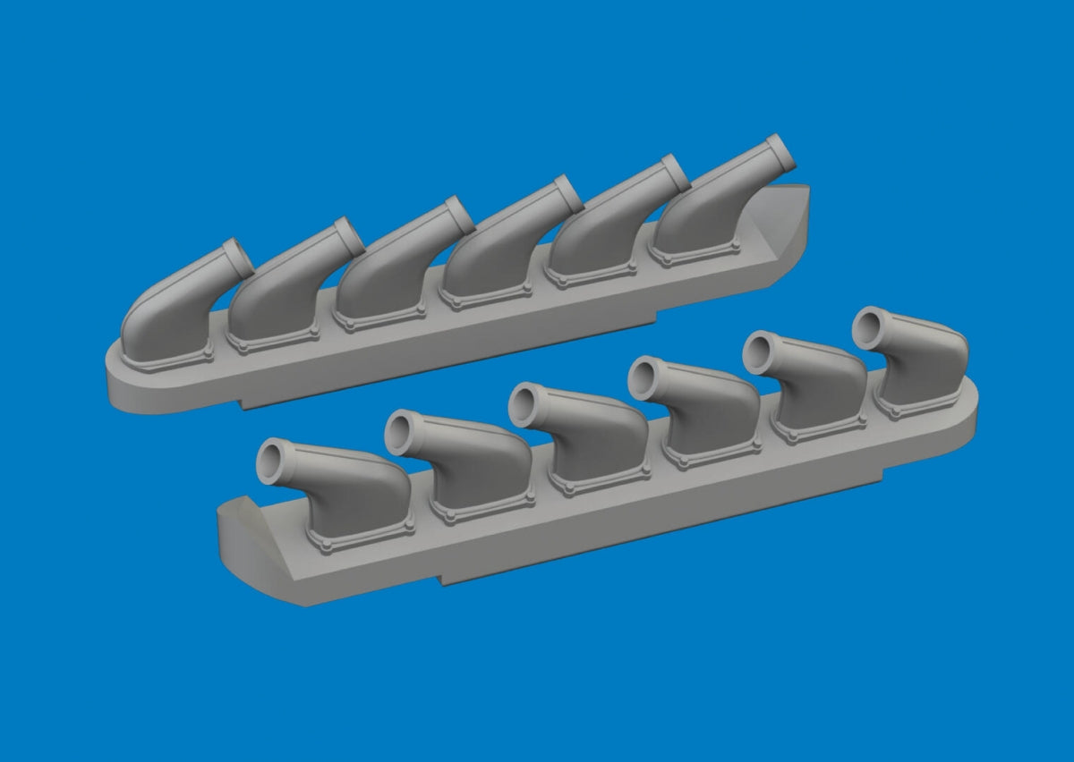Eduard 672445 P-51D exhaust stacks PRINT for ARMA HOBBY 1/72
