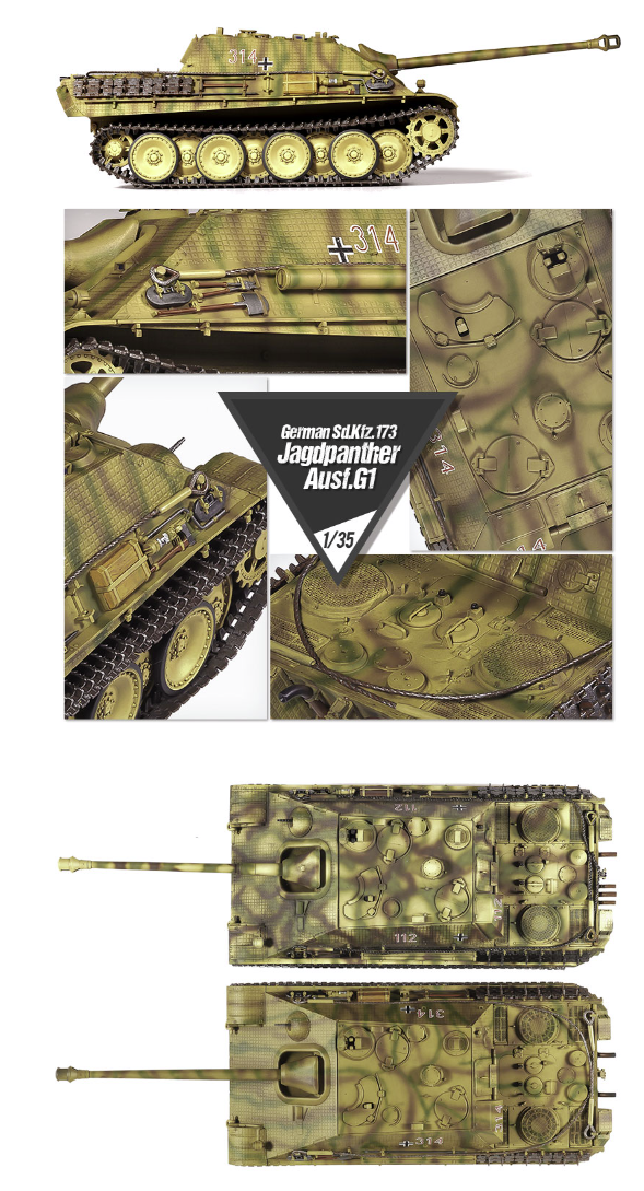 Academy 13539 German Sd.Kfz. 173 Jagdpanther Ausf.G1 1/35 – immagine 4