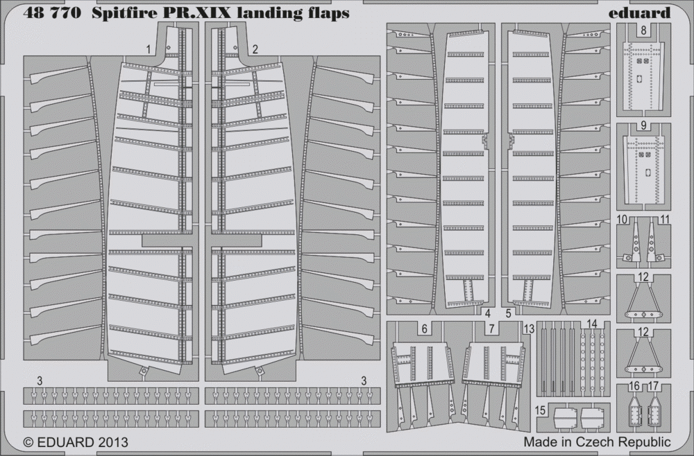 Eduard 48770 Spitfire PR. XIX volets d'atterrissage 1/48 Airfix