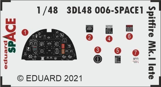 Eduard 3DL48006 Spitfire Mk.I fin SPACE 1/48