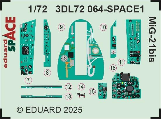 Eduard 3DL72064 MiG-21bis SPACE EDUARD 1/72 – immagine 3