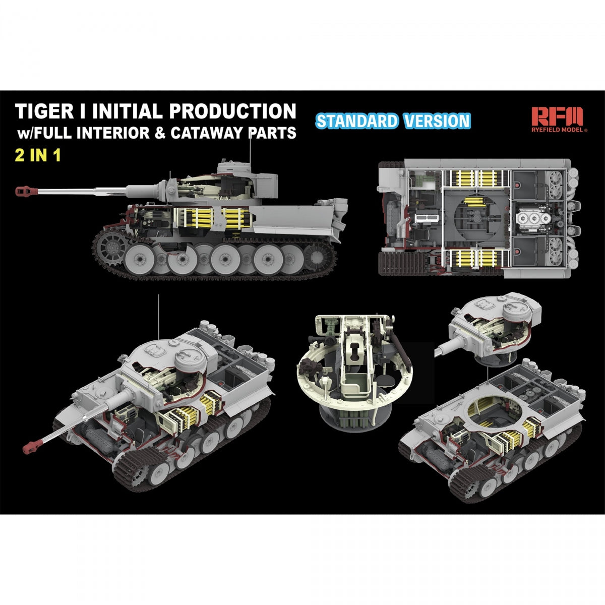 Rye Field Model 5130 Tiger I Initial Production Early 1943 w/ Full Interior Standard Version 1/35 – imagen 2