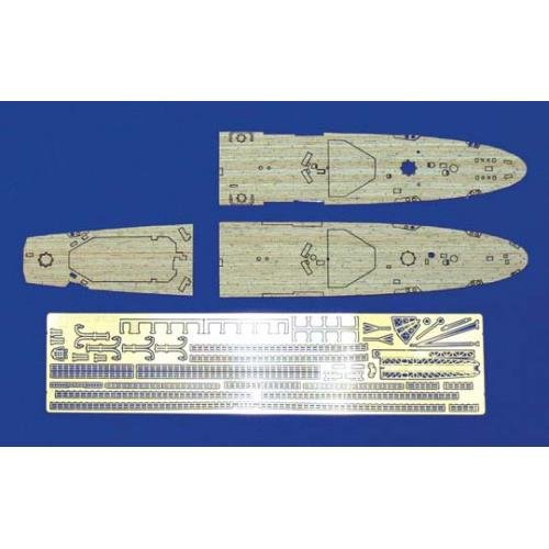 Aoshima 05027 I.J.N. KATORI CLASS WOODEN DECK SHEET &amp;amp; PHOTO ETCHED PARTS SET 1/700
