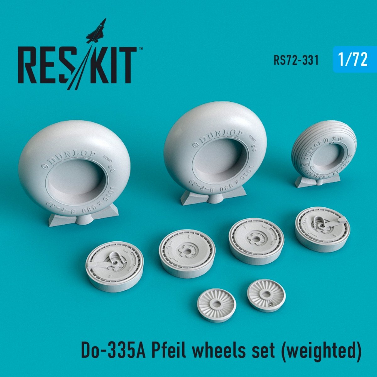 RESKIT RS72-0331 DO-335А &amp;quot;PFEIL&amp;quot; WHEELS SET (WEIGHTED) 1/72