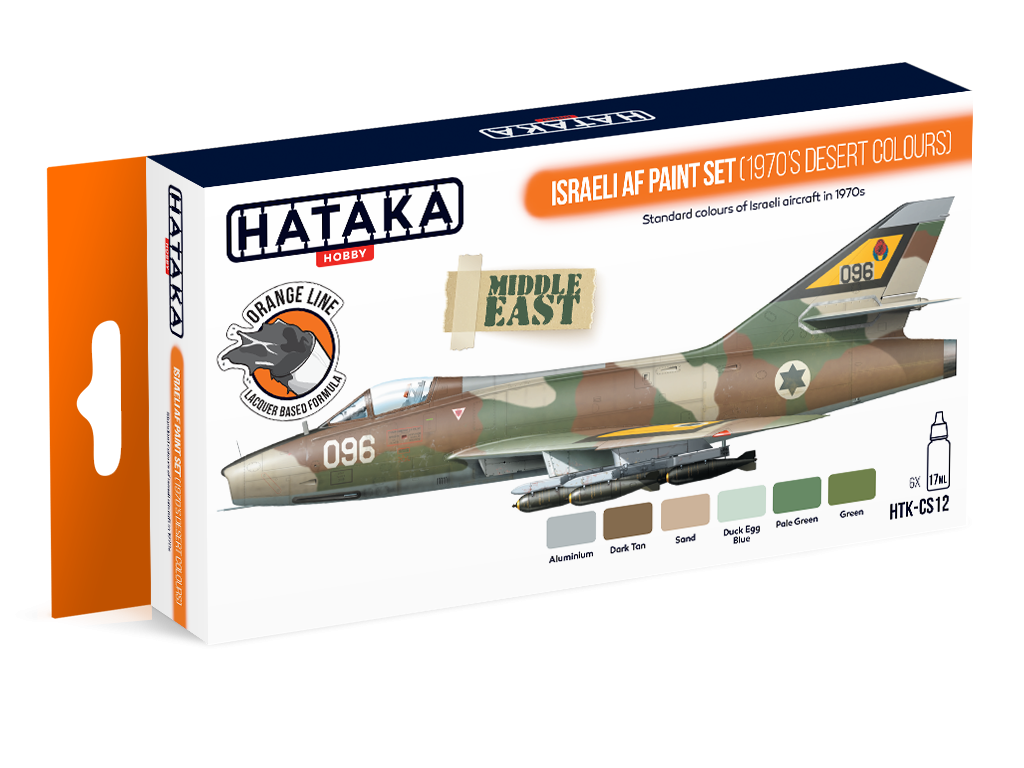 Hataka HTK-CS12 Israeli AF paint set (1970&amp;#39;s desert colours) (6x17ml)