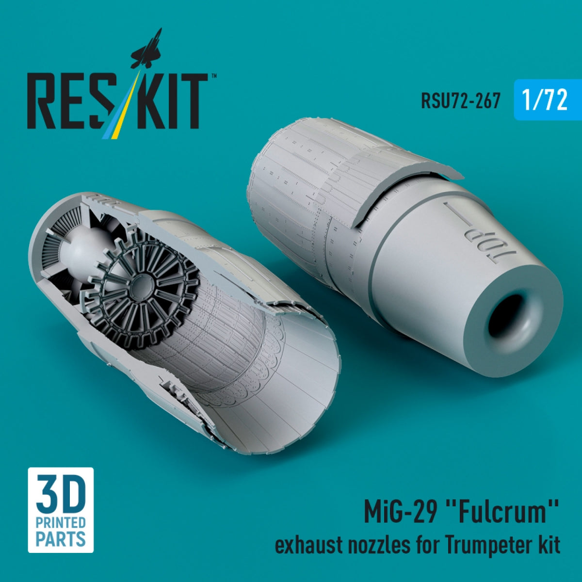 RESKIT RSU72-0267 MiG-29 &amp;quot;Fulcrum&amp;quot; exhaust nozzles for Trumpeter kit (3D Printed) 1/72 – immagine 2