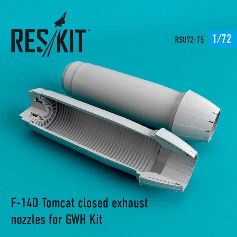 RESKIT RSU72-0075 F-14D Tomcat closed exhaust nozzles for Great Wall Hobby 1/72