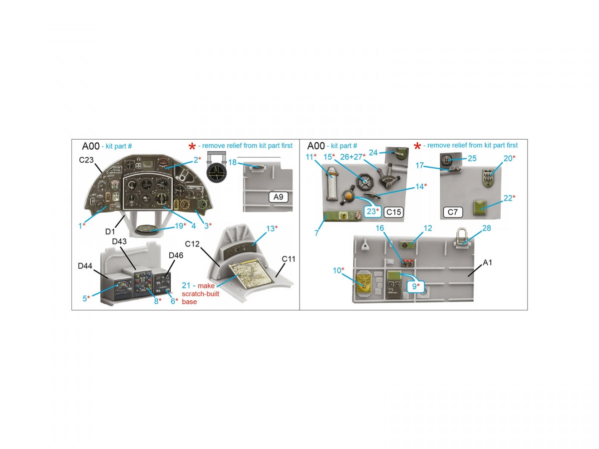 Quinta Studio QDS-48534 Fairey Fulmar Mk.II 3D-Printed &amp;amp; coloured Interior on decal paper (Trumpeter) (small version) 1/48 – immagine 2