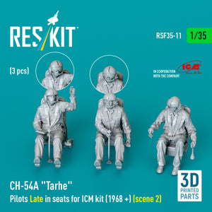 RESKIT RSF35-0011 CH-54A &amp;quot;Tarhe&amp;quot; Pilots Late in seats for ICM kit (1968 +) (scene 2) (3 pcs) (3D Printed) 1/35