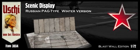 Uschi 3034 Scenic display: Russian PAG-Type Taxiway and Tarmac, Rectangular, BLAST WALL EDITION 1/72
