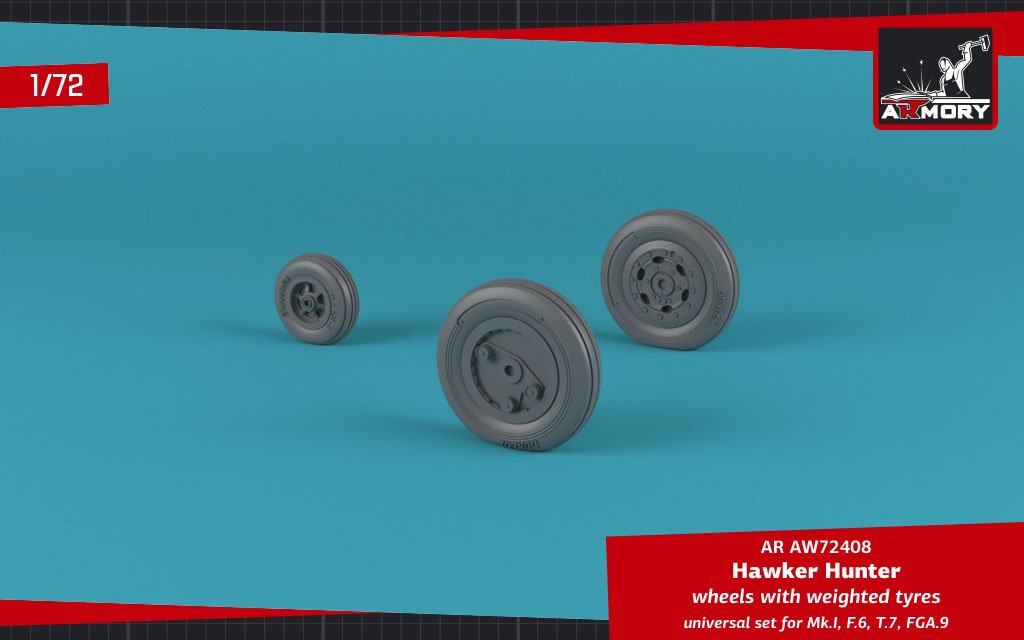 Armory Models AW72408 Hawker Hunter weighted wheels 1/72 – Bild 3
