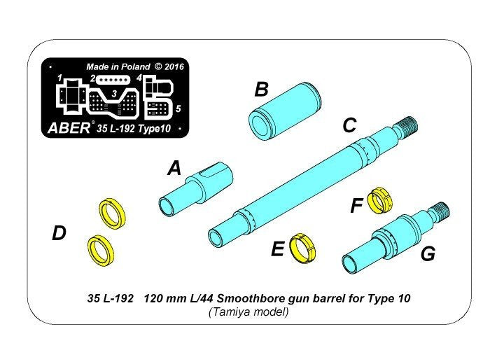 Aber 35L-192 120 mm L/44 Smoothbore gun barrel forType 10 Tank 1/35 – Bild 2