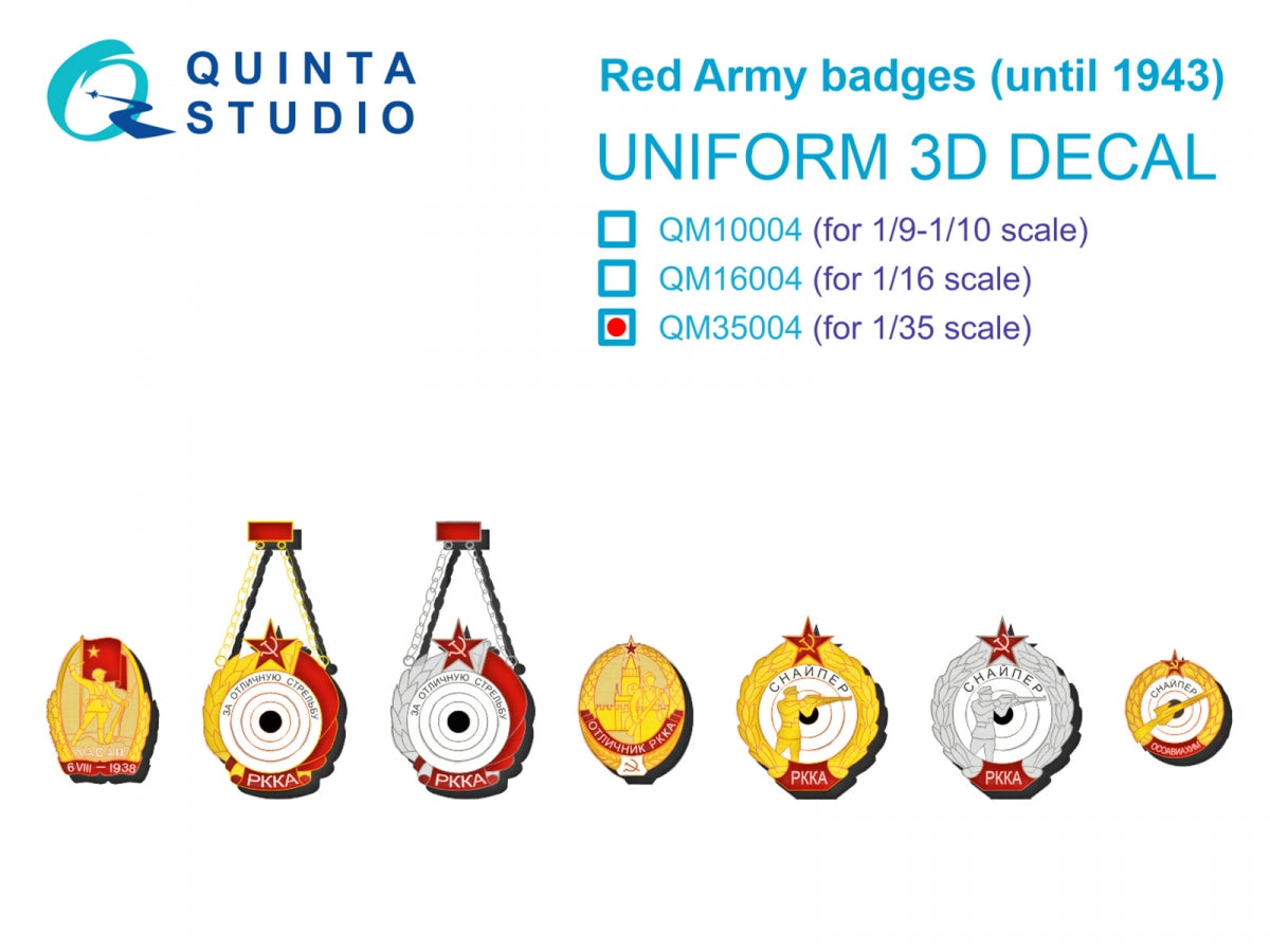 Quinta Studio QM35004 Insignes de l'Armée rouge (jusqu'en 1943) 1/35