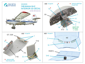 Quinta Studio QD48595 Antonov An-2 Colt 3D-Printed &amp;amp; coloured Interior on decal paper (Bilek) 1/48 – imagen 2