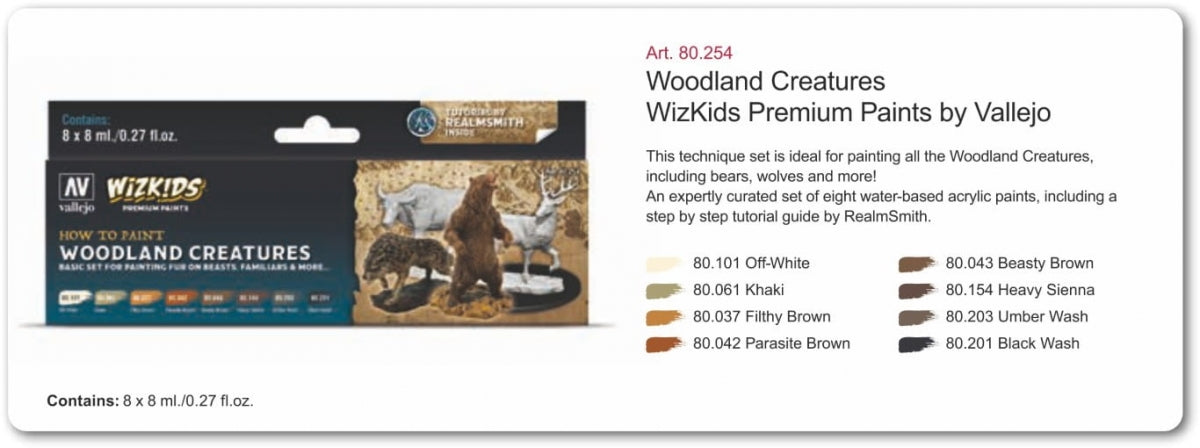Vallejo 80254 Wizkids Woodland creatures Set 8x8ml – imagen 2