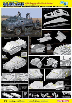 Dragon 6718 Sd.Kfz.252 leichte Gepanzerte Munitionskraftwagen mit Sd.Ah.32/1 Trailer 1/35 – immagine 2