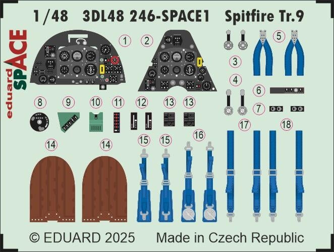 Eduard 3DL48246 Spitfire Tr.9 SPACE AIRFIX 1/48