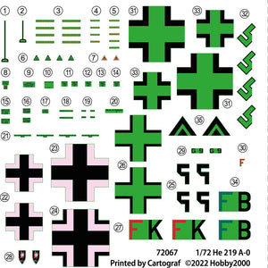 Hobby 2000 72067 Heinkel He 219 A-0 (DRAGON + CARTOGRAPHE + MASQUES) 1/72 – image 4