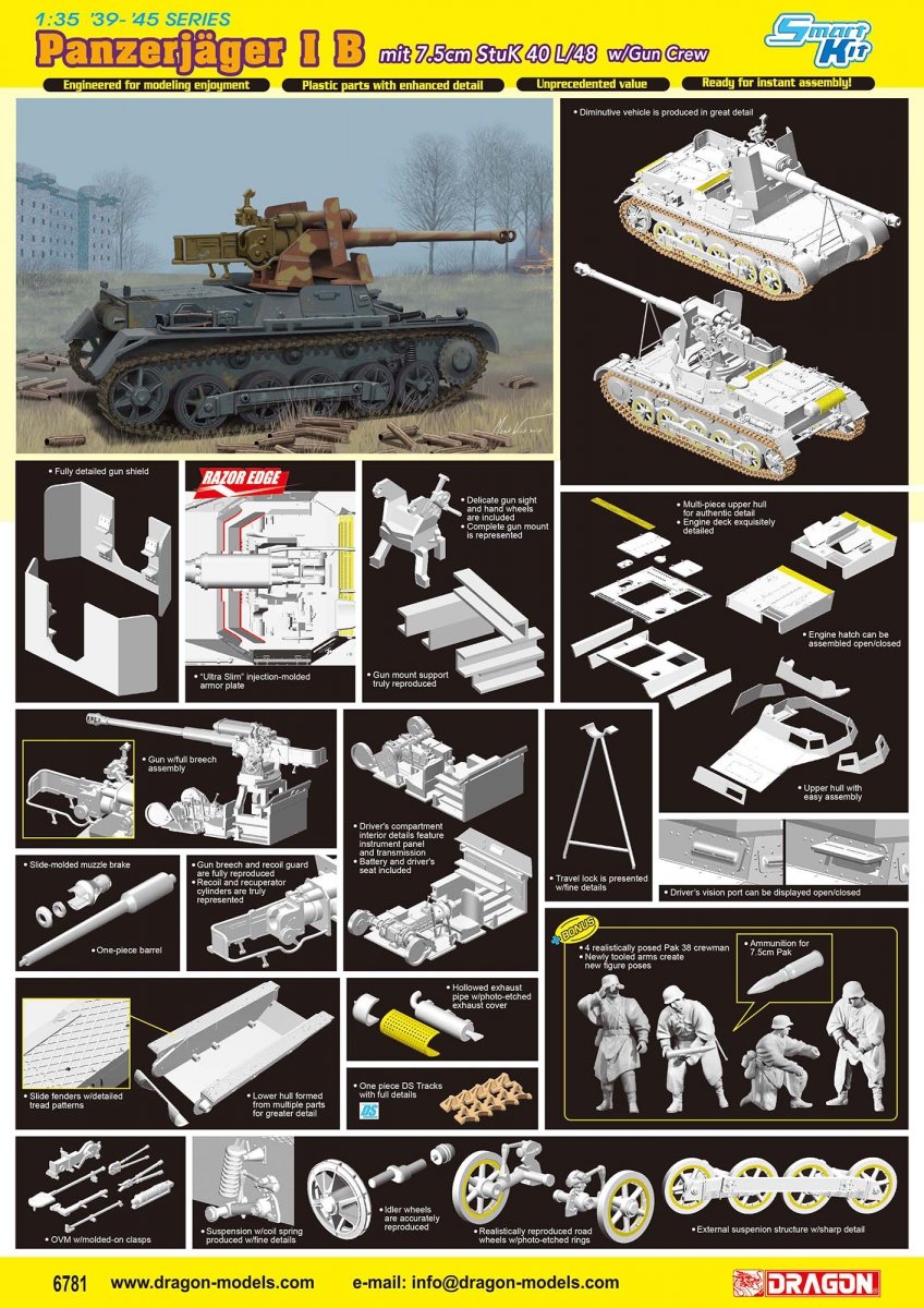 Dragon 6781 Panzerjager IB mit StuK 40 L/48 - Smart Kit 1/35