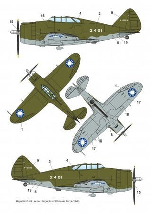 Dora Wings 48032 Republic P-43A-1 Lancer In China Skies 1/48 – immagine 3