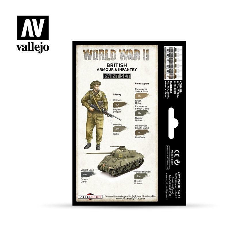 Vallejo 70204 WWII British Armor &amp;amp; Infantry 6x17ml – image 2