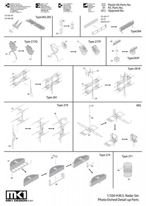 Kit radar MK1 Design MS-35034 de la Royal Navy, échelle 1/350 – image 3
