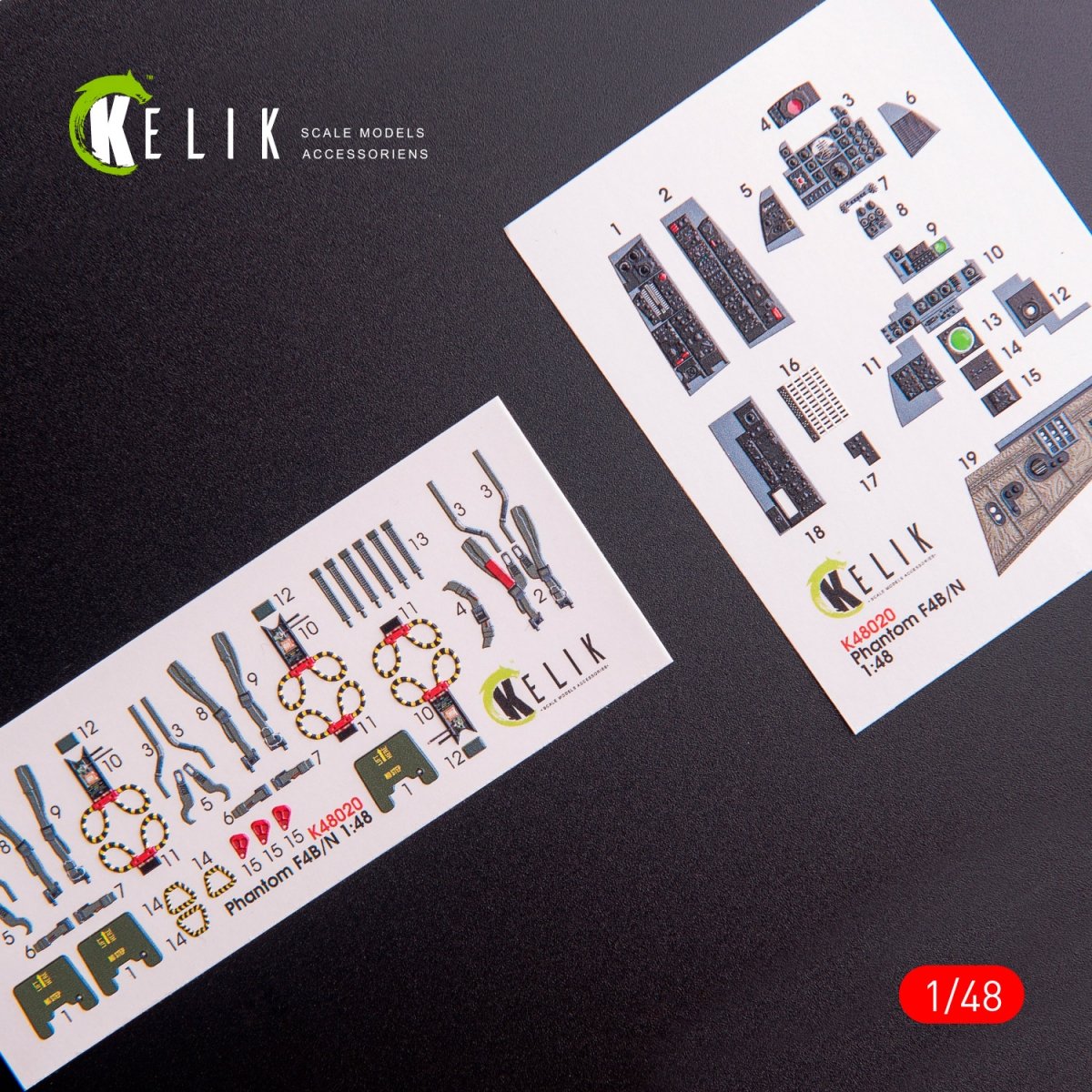 KELIK K48020 F-4B/N INTERIOR 3D DECALS FOR ACADEMY KIT 1/48 – Bild 5