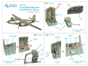 Quinta Studio QD72193 B-26F/G Marauder 3D-Printed colored Interior on decal paper (Hasegawa) 1/72 – image 2