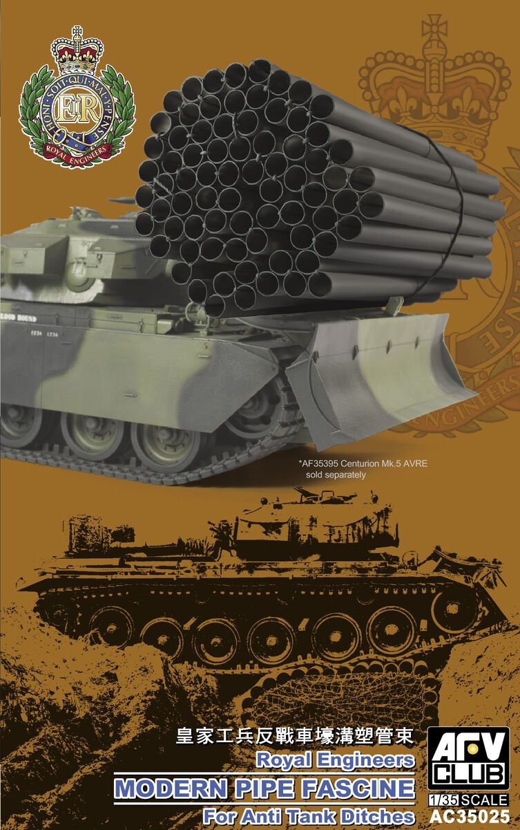 AFV Club AC35025 Faisceau de tuyaux moderne des ingénieurs royaux pour fossés antichars 1/35