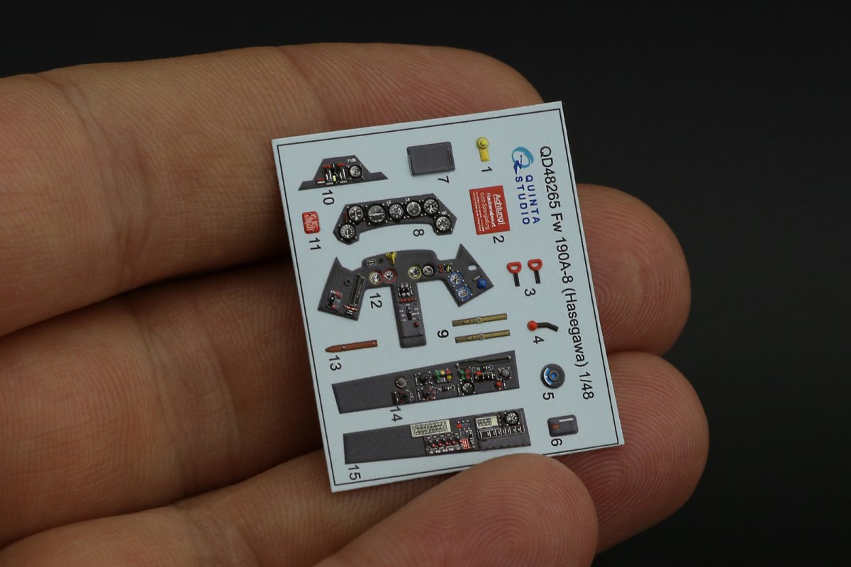 Quinta Studio QD48265 Fw 190A-8 3D-Printed &amp;amp; coloured Interior on decal paper ( Hasegawa ) 1/48 – imagen 8