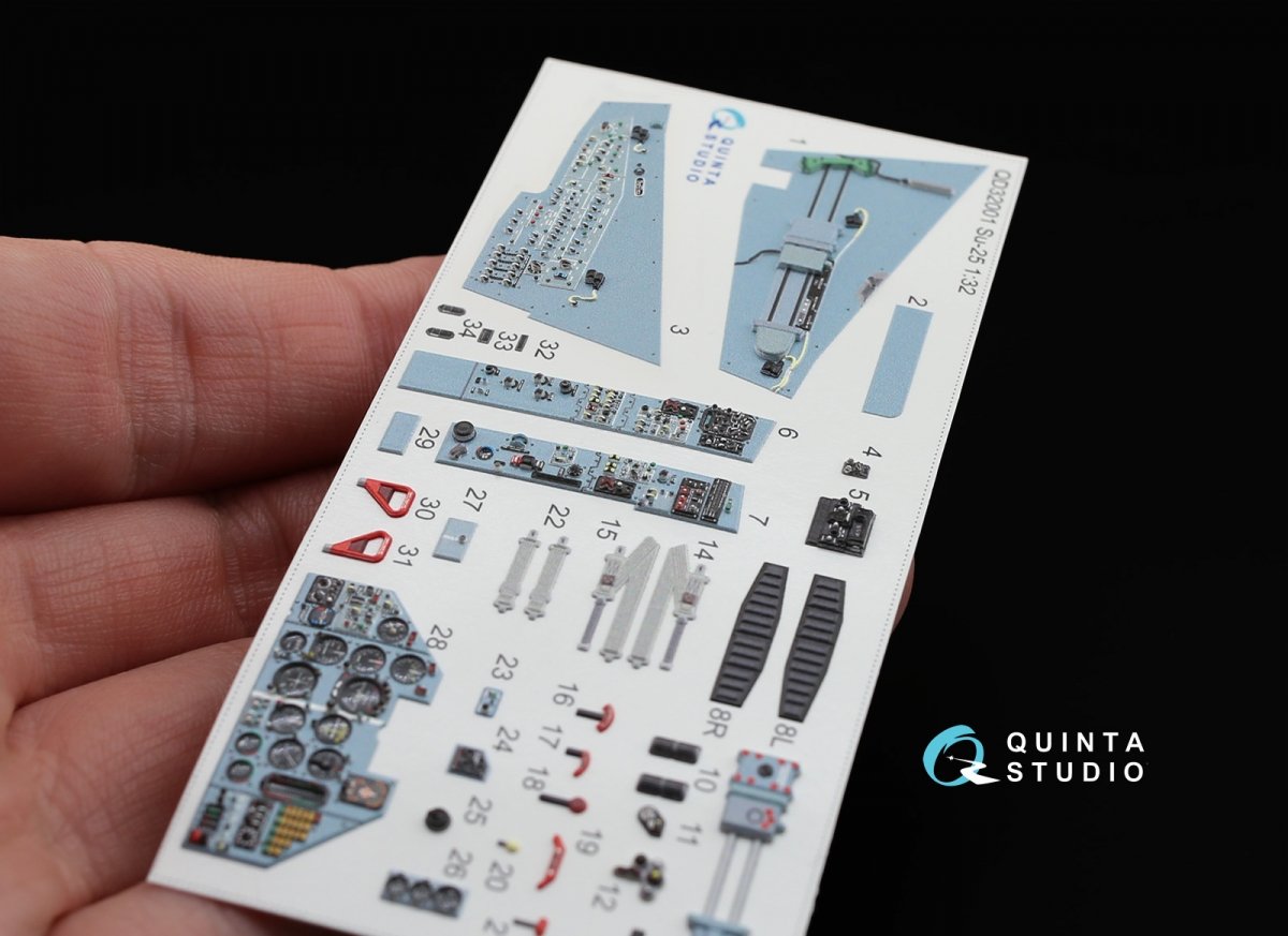 Quinta Studio QD32001 Su-25 3D-Printed &amp;amp; colored Interior on decal paper (for Trumpeter kit) 1/32 – image 5