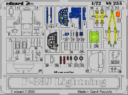 Eduard 73255 P-38J 1/72 (Academy)
