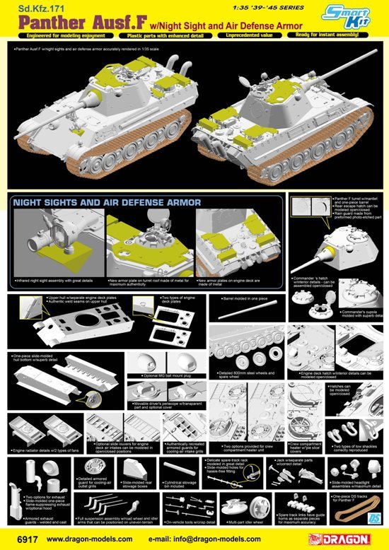 Dragon 6917 Panther Ausf.F w/Night Sight and Air Defense Armor 1/35 – immagine 2