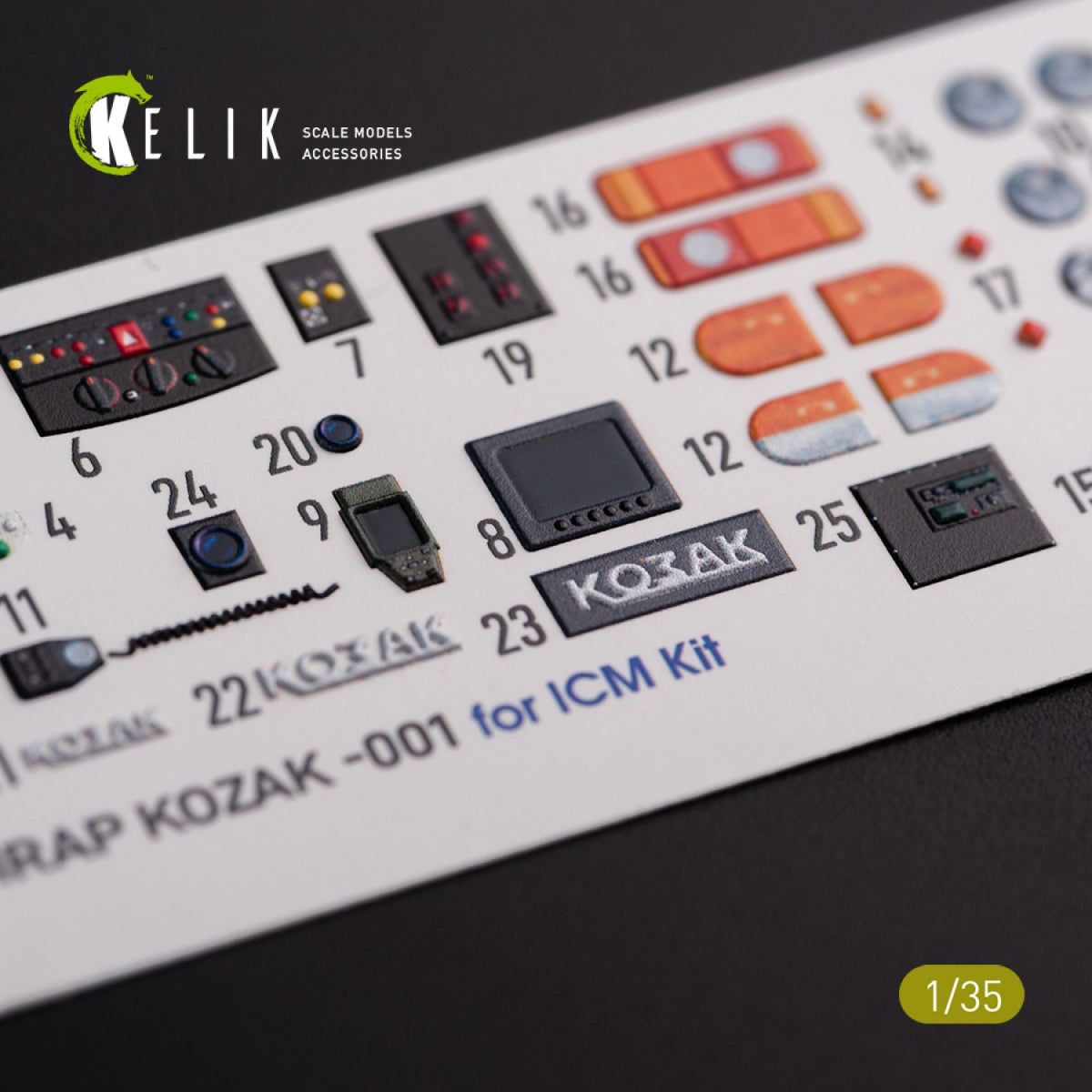 KELIK K35022 Kozak-001 Ukrainian MRAP 3D decals for ICM kit 1/35 – Bild 4