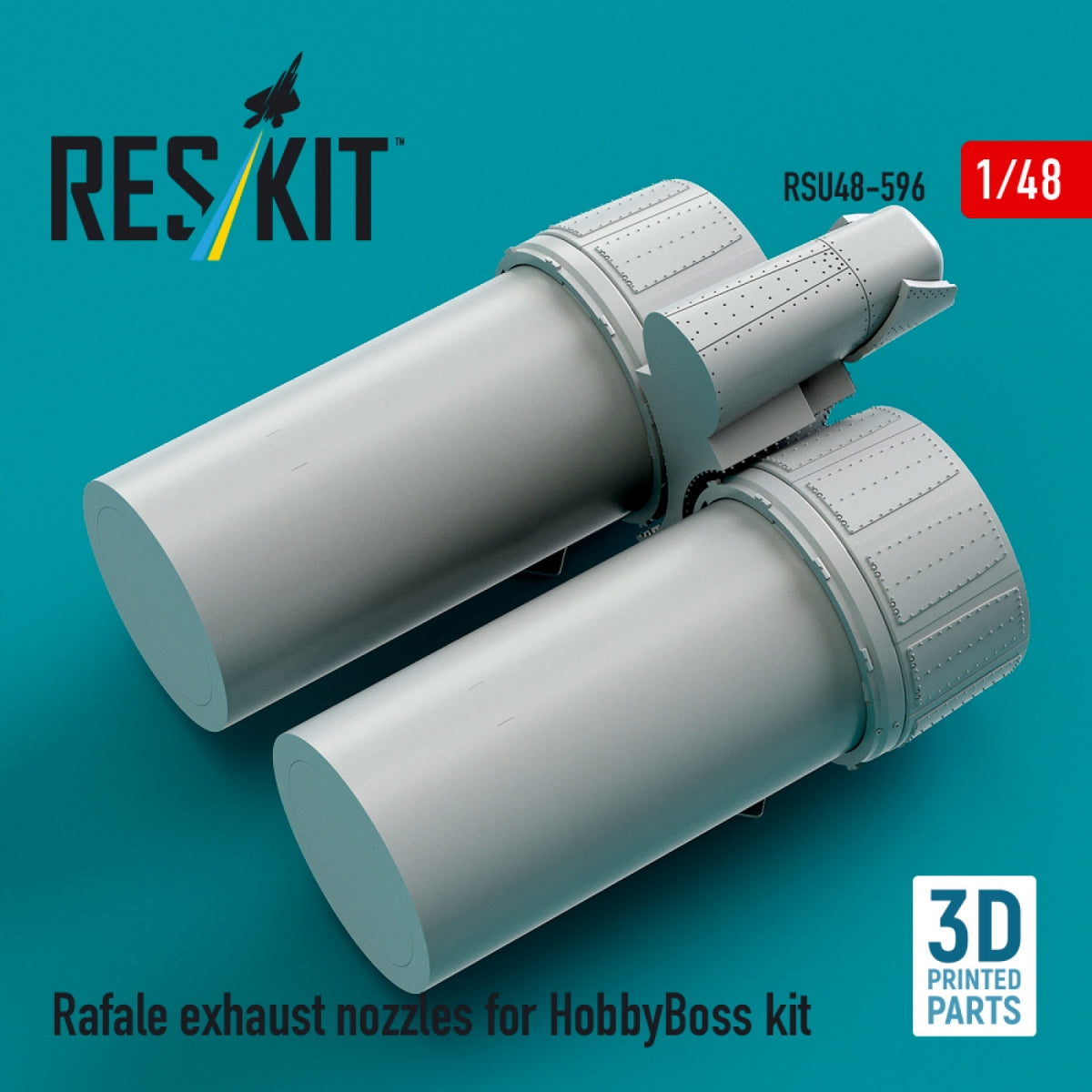 RESKIT RSU48-0596 Rafale exhaust nozzles for HobbyBoss kit (3D Printed) 1/48