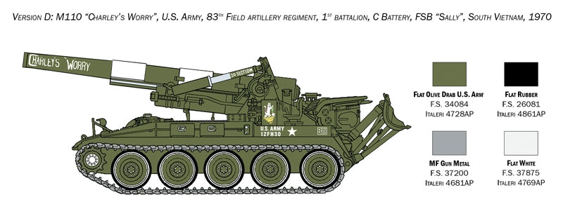 Italeri 6574 M110 Self Propelled Howitzer 1/35 – zdjęcie 4